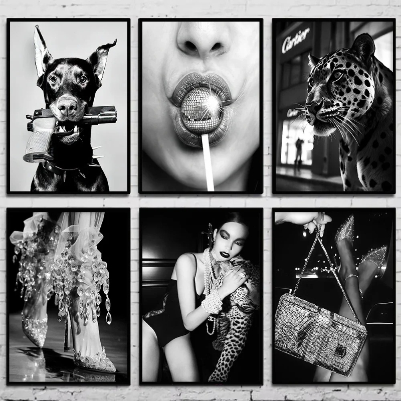 Photography Black And White - 흑백 패션 빈티지 사진 포스터 여성