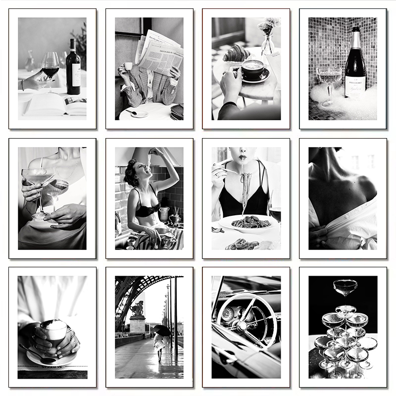 Photography Black And White - 현대 럭셔리 패션 샴페인 와인 섹시한