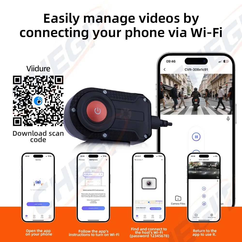 오토바이 DVR 2K HD WiFi 방수 IP66 미니 - Photographic Memory 리뷰 및 가격