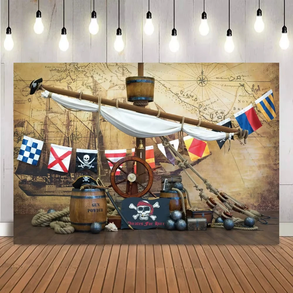 해적 배경 배너 사진 오래된 보물 세계지도 생일 축하  - Photography Mapped 리뷰 및 가격