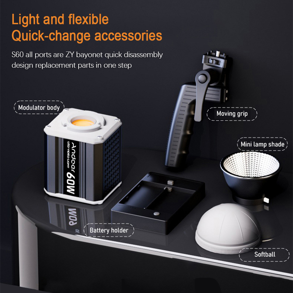 Andoer 삼색 LED 60W COB 사진 조명 비디 - Strobe Light Studio 리뷰 및 가격