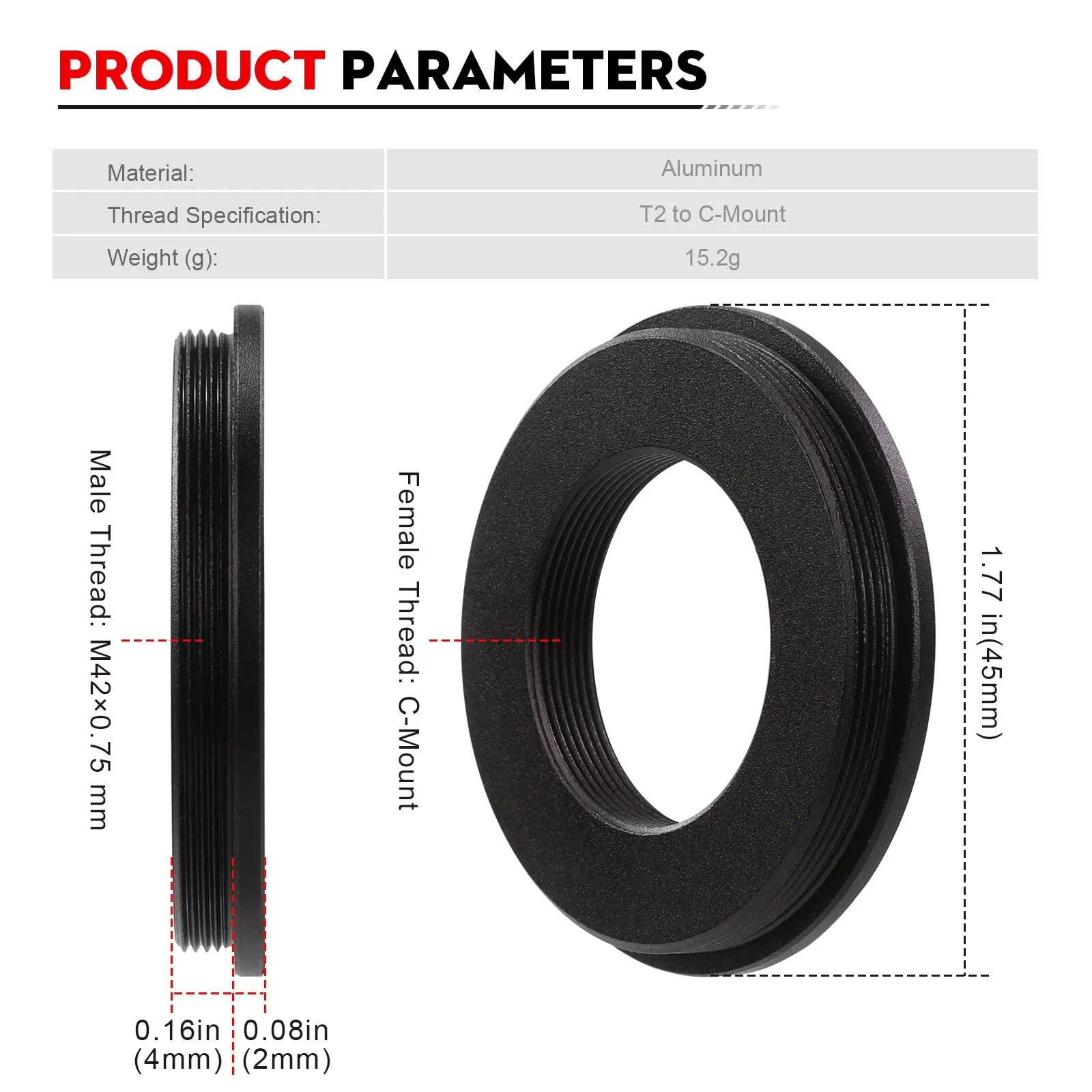 CCTV 카메라 산업용 렌즈 B5P9866A용 Daty - Lens Adapter Ring 리뷰 및 가격