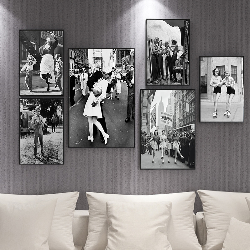 클래식 흑백 사진 포스터 캔버스 그림 빈티지 스케이트  - Photography Black And White 리뷰 및 가격